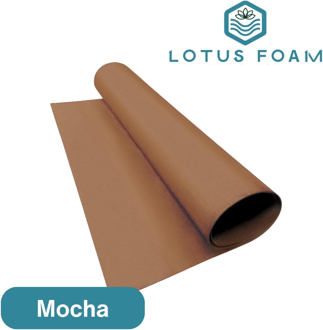 LotusFoam Large 3mm EVA Foam Sheet - 44"x 85" High Density Foam 130 kg/m3 for Cosplay, Costumes, Crafts, Flooring, Outdoor Use - 35 Colors (Mocha) - Mocha