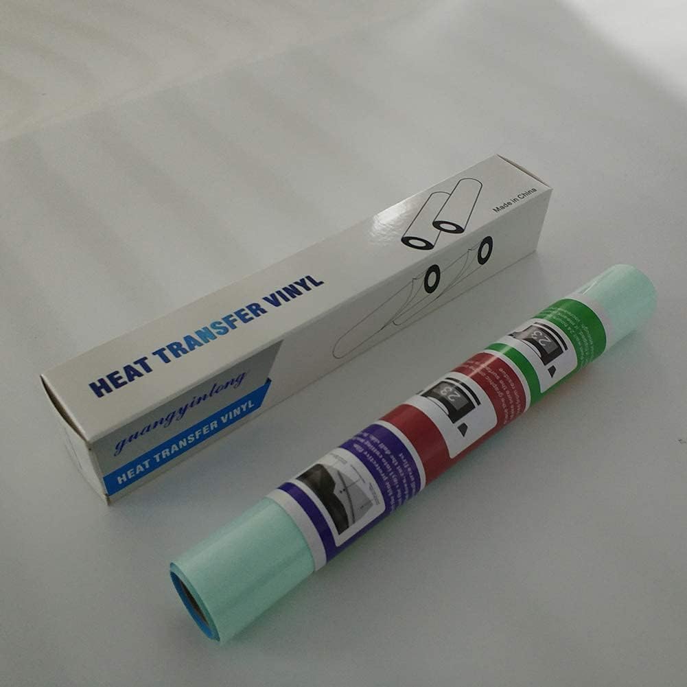 guangyintong Glow in The Dark Heat Transfer Vinyl HTV Rolls, 12" x 8ft Luminous Green Iron on Vinyl for T-Shirts Costumes, PU Elastic HTV Vinyl for All Cutter Machines Easy to Cut & Weed