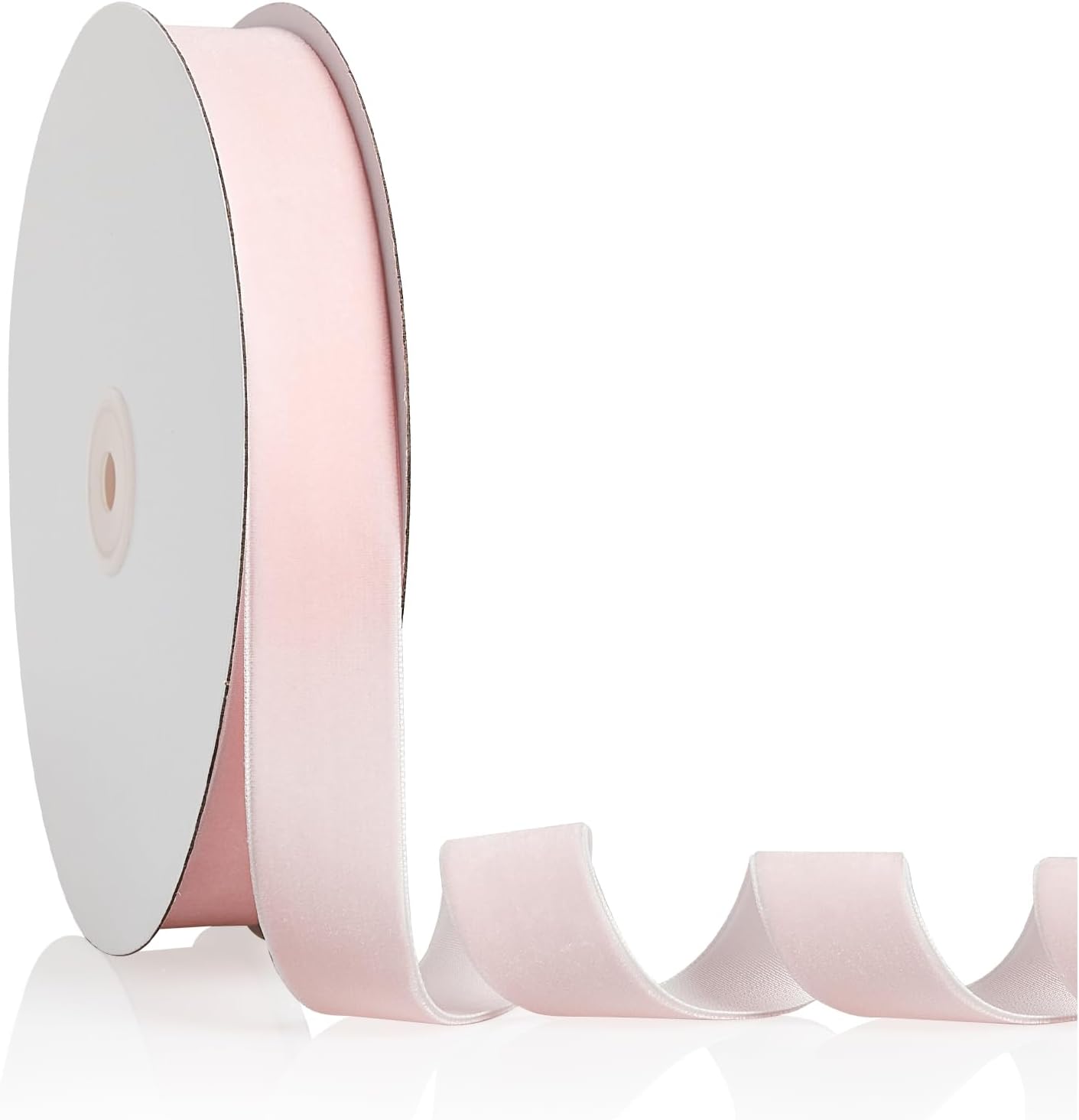 1" X 20 Yards Baby Pink Velvet Ribbon for Christmas Tree Wreath Decoration Handmade Crafts Ornaments Gift Wrapping & Bow Making