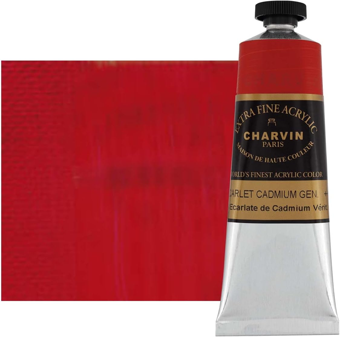 Charvin Extra Fine Professional Artist Acrylic Paint Colors, 150ml Cadmium Scarlet