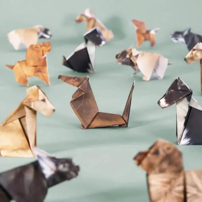 DIY Paper Cats - 50 DIY Origami, Fun 3D Paper Dog & Cat Models, Cute CatOrigami Set, Fun Craft Activity for Adults & Kids, Desk Decoration & Gift for Cat Lovers (Dog)