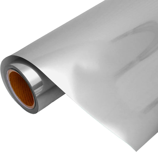 10 Yard x 20" Wide Roll Threadart Metallic Silver Heat Transfer Vinyl Film | Compatible with Venture Explore and Maker, Silhouette Cameo, & Large Format Cutters