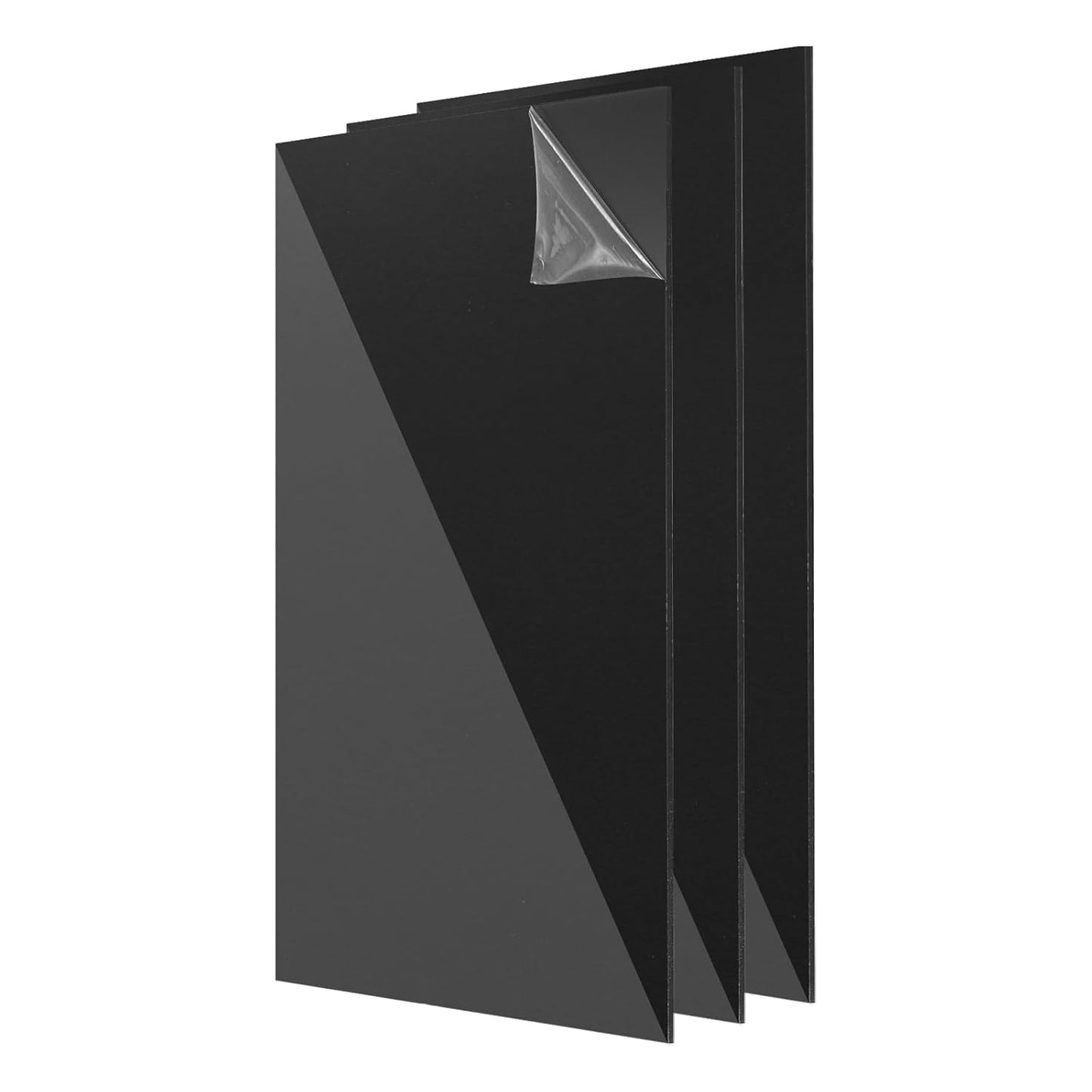 uxcell 3Pcs Acrylic Sheets 12x6 Inch Acrylic Panel 1/8 Inch-3mm Plastic Board for Picture Frames Sign Holders DIY Display Projects Craft, Clear Black