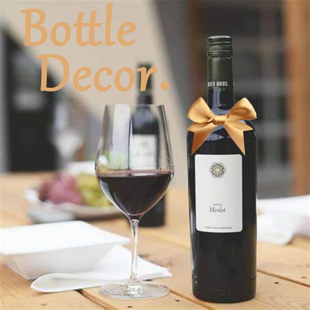 5/8" Width x 100 Yards Satin Ribbon, Gold Ribbon Perfect for DIY Craft, Bows, Gift Wrapping, Flower Bouquet, Valentine's Day, Christmas and Party Decoration