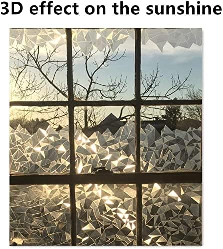 Niviy 3D No Glue Static Cling Window Films Privacy Cut Glass Window Sticker for Bathroom Office Kitchen Window Decor 35.4"x 157"