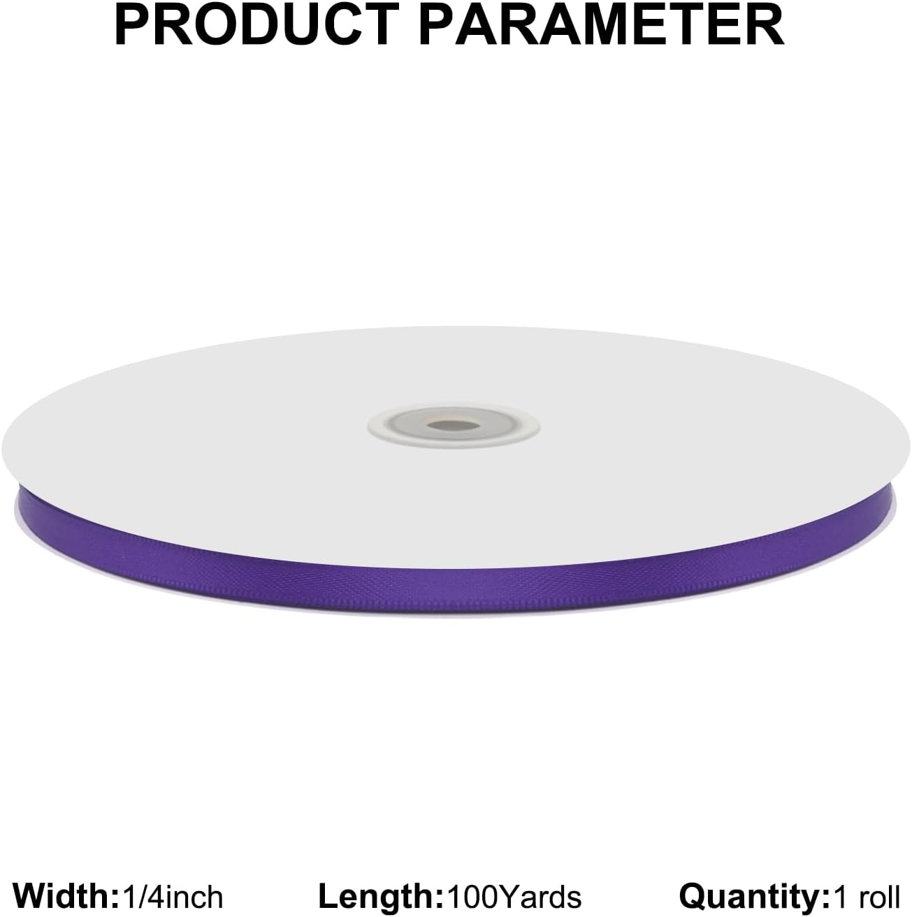 1/4" X 100 Yards Purple Satin Thin Ribbon Solid Color Double Faced Ribbons Perfect for Crafts Wedding Decor Bow Making Arts Sewing and More