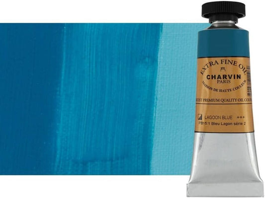 Charvin Extra Fine Oil Paint, Blue Lagoon 20 ml - Triple-Milled, Rich Texture, Poppy Oil-Based, Light-Fast, Handmade, Archival Quality