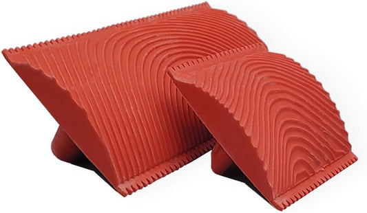 Retique It Wood Grain Tool Set, Washable Rubber Graining Tools, Red, 3-Inch and 6-Inch, 2 Pieces for Liquid Wood and Gel Stains