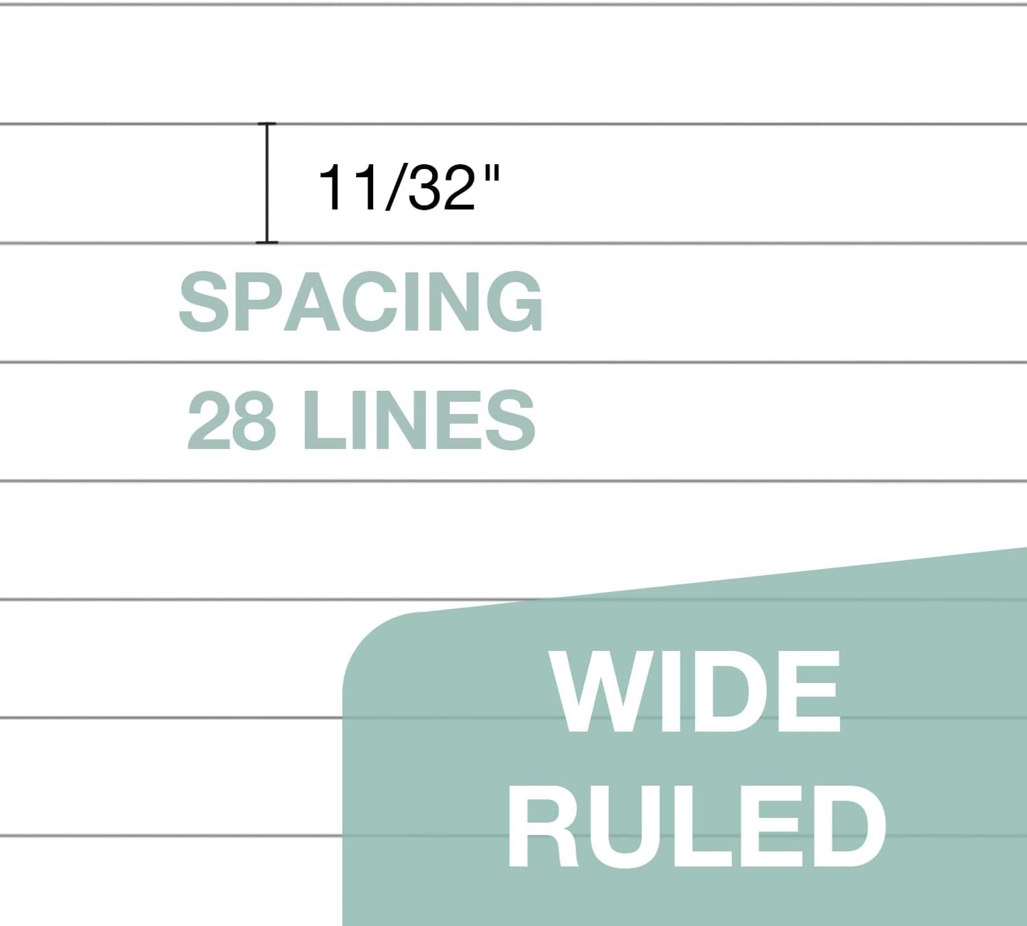 POPRUN White Legal Pads 8.5 x 11.75 Wide Ruled, 100GSM Writing Paper Pad, Bulk Lined Notepad Notebooks for Work School, Classroom Office Supplies, 6 Pack