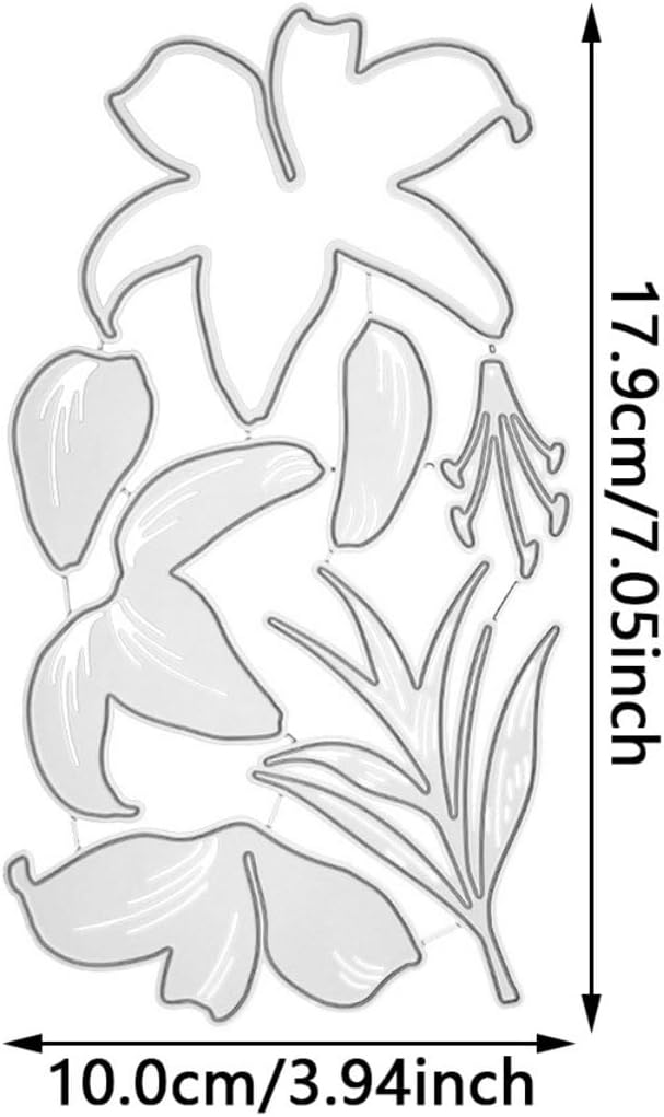 Cutting Dies Metal Stencils Scrapbooking Tools DIY Embossing Template for Paper Card Making Album Arts Crafts Supplies (Lily-10x17.9cm)