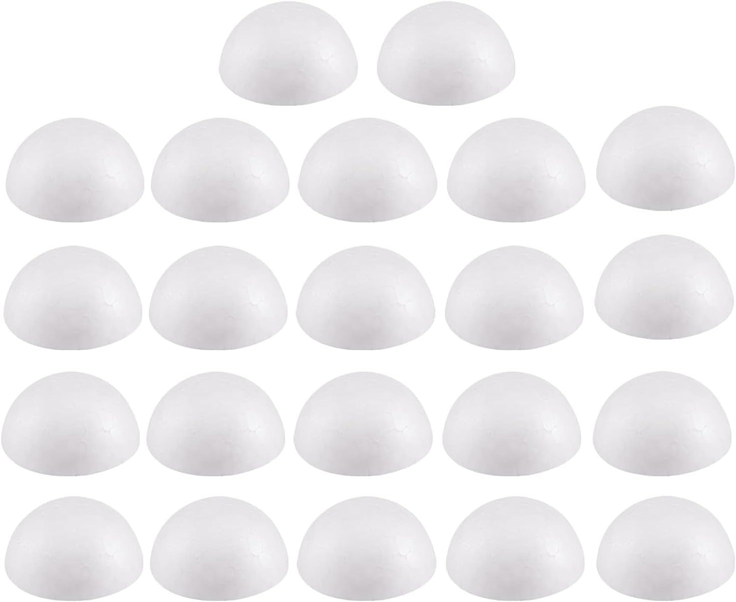 Crafjie 22PCS 2 Inchs White Foam Balls Half Round Polystyrene Half Foam Balls Craft Supplies Hemispherical Christmas Craft Ballfor DIY Home Craft Project and Art Decoration