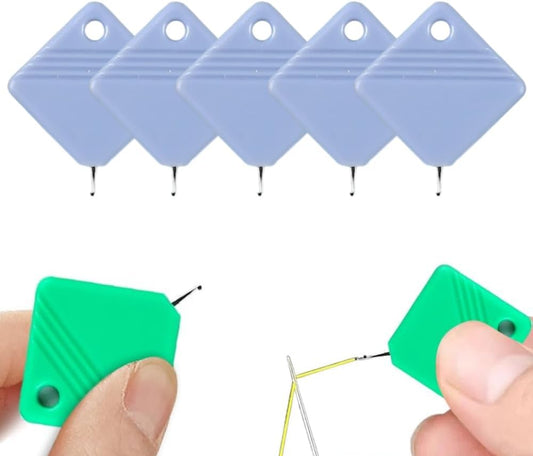 Automatic Needle Threaders for Hand Sewing, 2025 Upgrade Embroidery Floss, Sewing Machine Needle Threader, Sewing Supplies Tool, Fits All Needle Sizes (5, Light Blue)