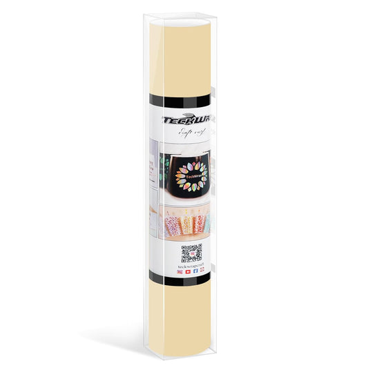 TECKWRAP Matte Vinyl Smart Adhesive Vinyl Permanent,13in x 5ft, Vinyl for DIY Craft Decal Projects, Compatible with Explore3/Maker3, Beige
