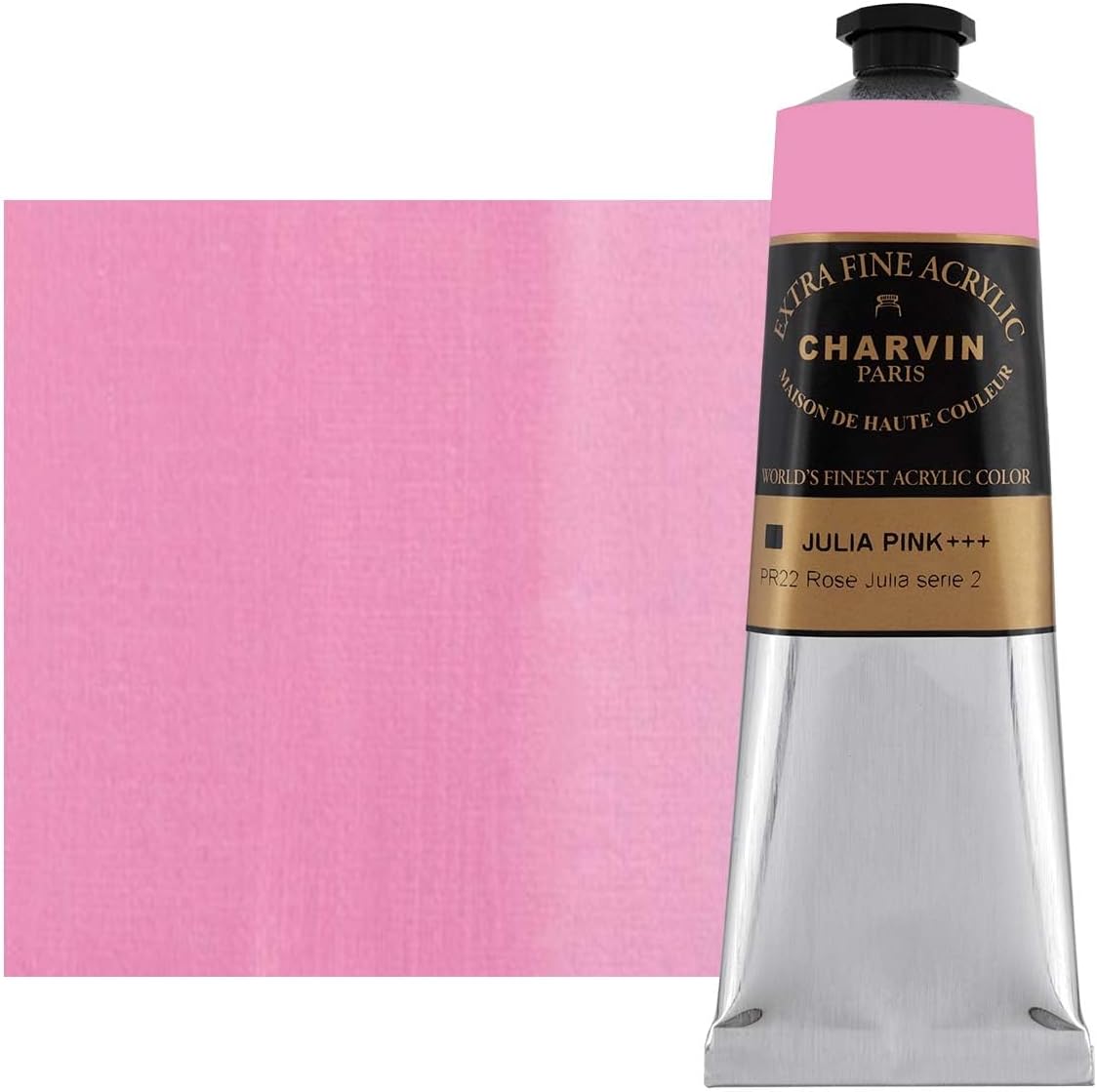 Charvin Extra Fine Professional Acrylic Paint - Julia Pink, 150ml Tube, Triple-Milled, Lightfast Pigments, Open Stock Artist Acrylic Paints in Nature-Inspired Hues