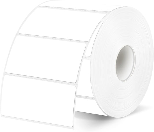 2x1 Inch Thermal Labels, White Thermal Printer Stickers, Waterproof Self-Adhesive Shipping Label Printer Sticker for Barcode, Name, Address, 300 Labels/Roll