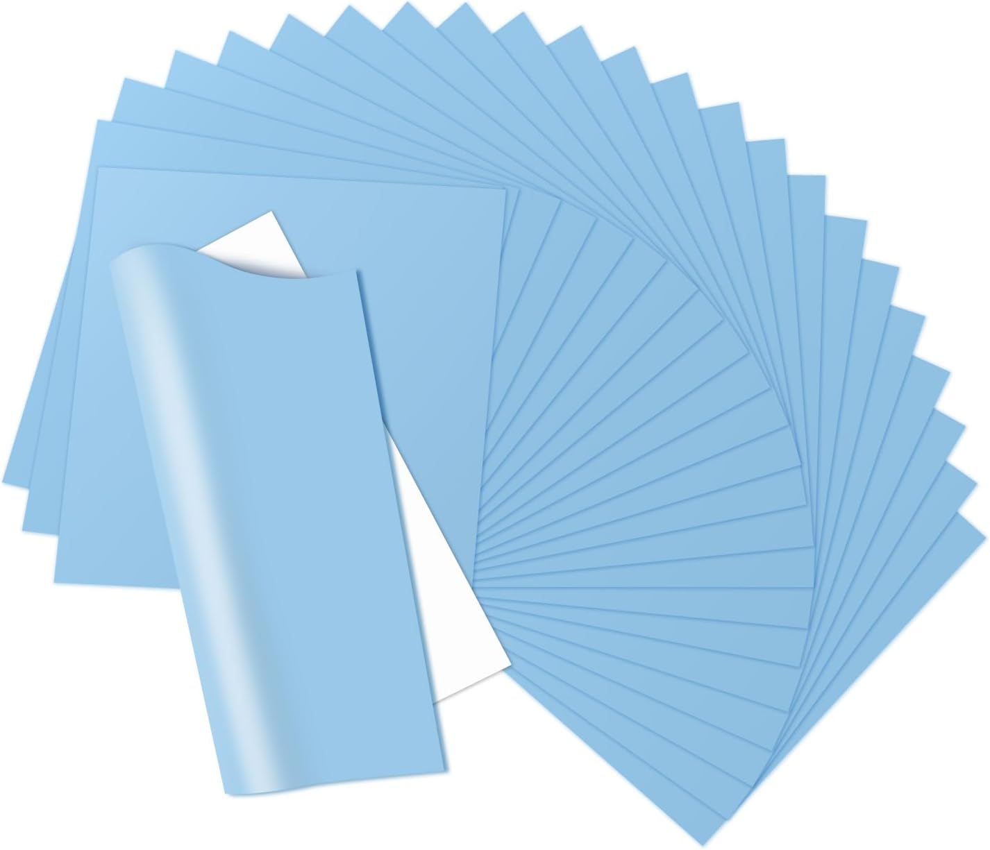 HTVRONT Light Blue HTV Heat Transfer Vinyl Bundle: 24 Pack 12"x12" Iron on Vinyl Sheets for T-Shirt (1 PTFE Sheet Included), PU HTV Vinyl Easy to Cut & Weed for Heat Design