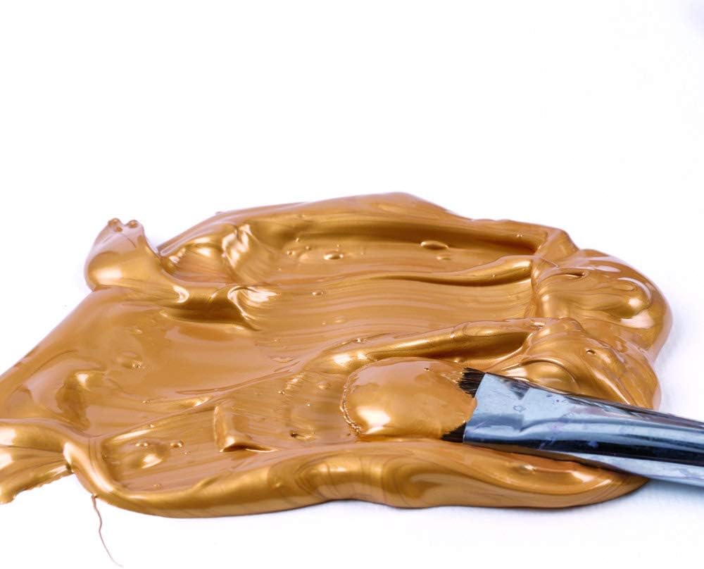 Mont Marte Discovery School Acrylic, Gold, 1/2 Gallon (2 Liter). Ideal for Students and Artists. Excellent Coverage and Fast Drying. Pump Lid Included.