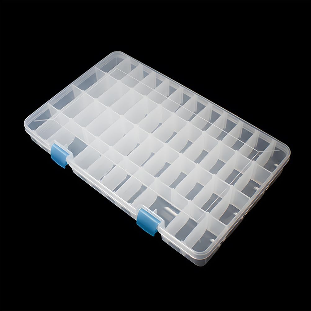 24 Grids Clear Plastic Organizer Box with Adjustable Dividers, Large Bead Storage Box, Craft Storage Container for Art DIY, Crafts Jewelry, Rock Collection, Fishing Tackles, 1 Pack