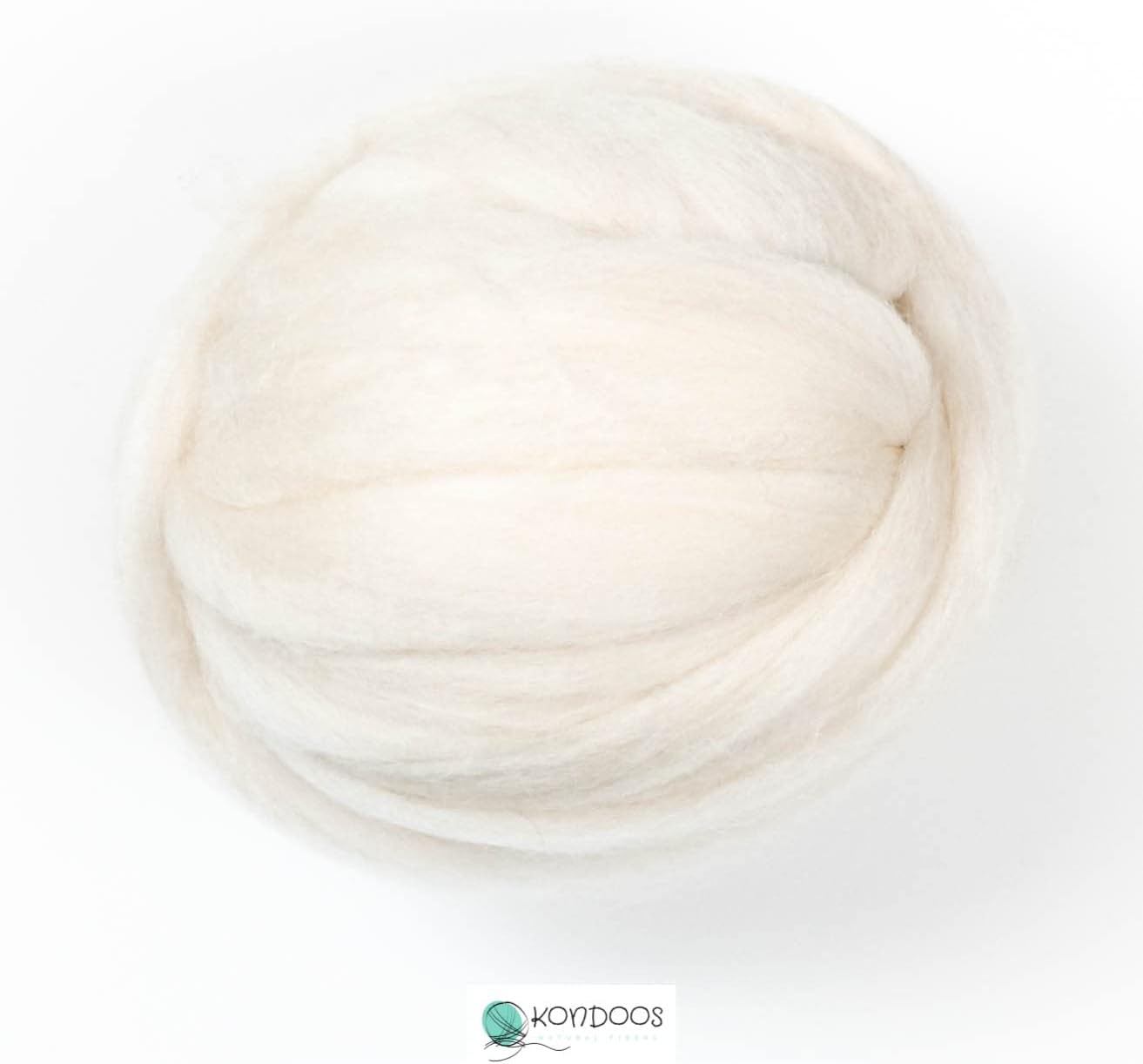 Natural Wool roving, 8 OZ. Best for Needle Felting, handcrafts and Spinning. Natural Colours, un-Dyed. (White Ecru, 8 oz)