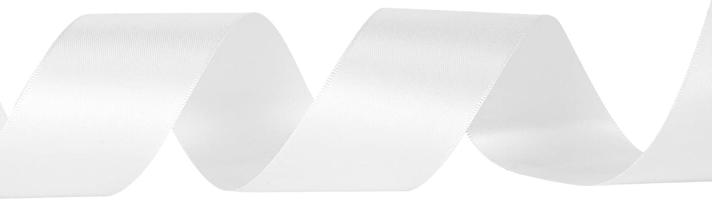 LIUYAXI White Double Faced Satin Ribbon, 1-1/2" X Continuous 25 Yards, Ribbons Perfect for Gift Wrapping Wedding Bouquet Decor DIY Craft Bow Making & Other Projects