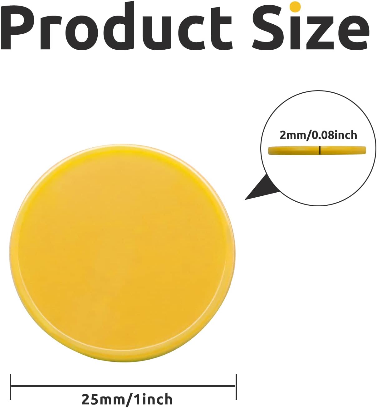 Set of 100 Opaque Plastic Learning Counters Mini Poker Chips Game Tokens with Storage Box (Yellow, 1 Inch)