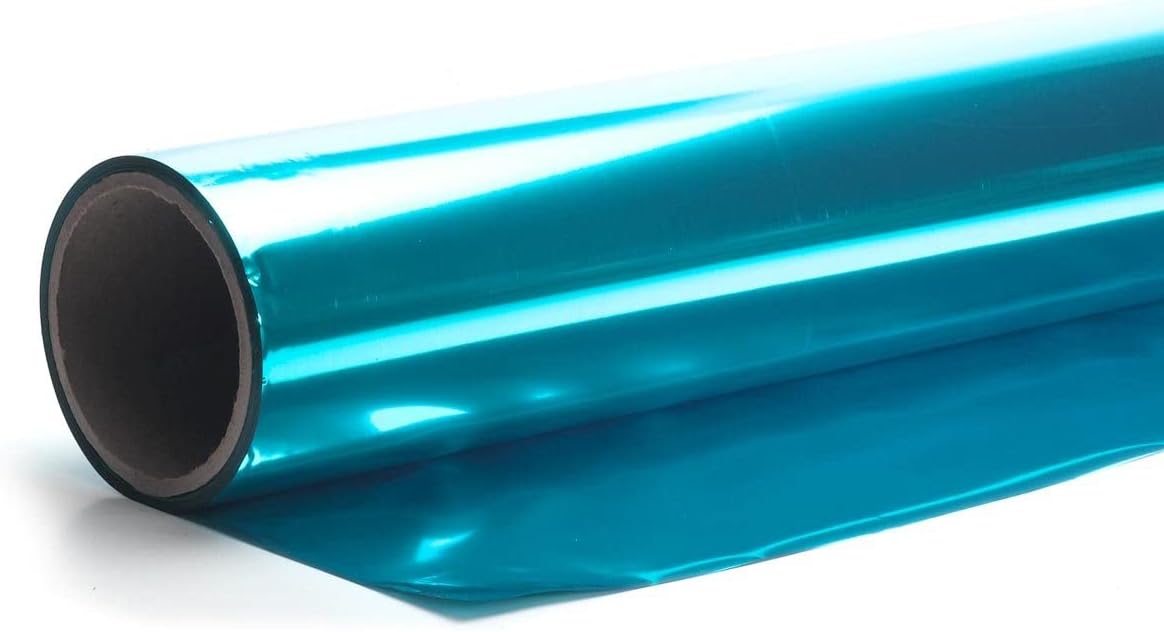 Anderson's Light Blue Shiny Metallic PVC Roll: 47" x 100' Flame-Resistant Event Decor for Weddings, Parties, Photo Booths, Gift Wrap, Table Covers, Backdrops, Crafts & Holiday Decorations