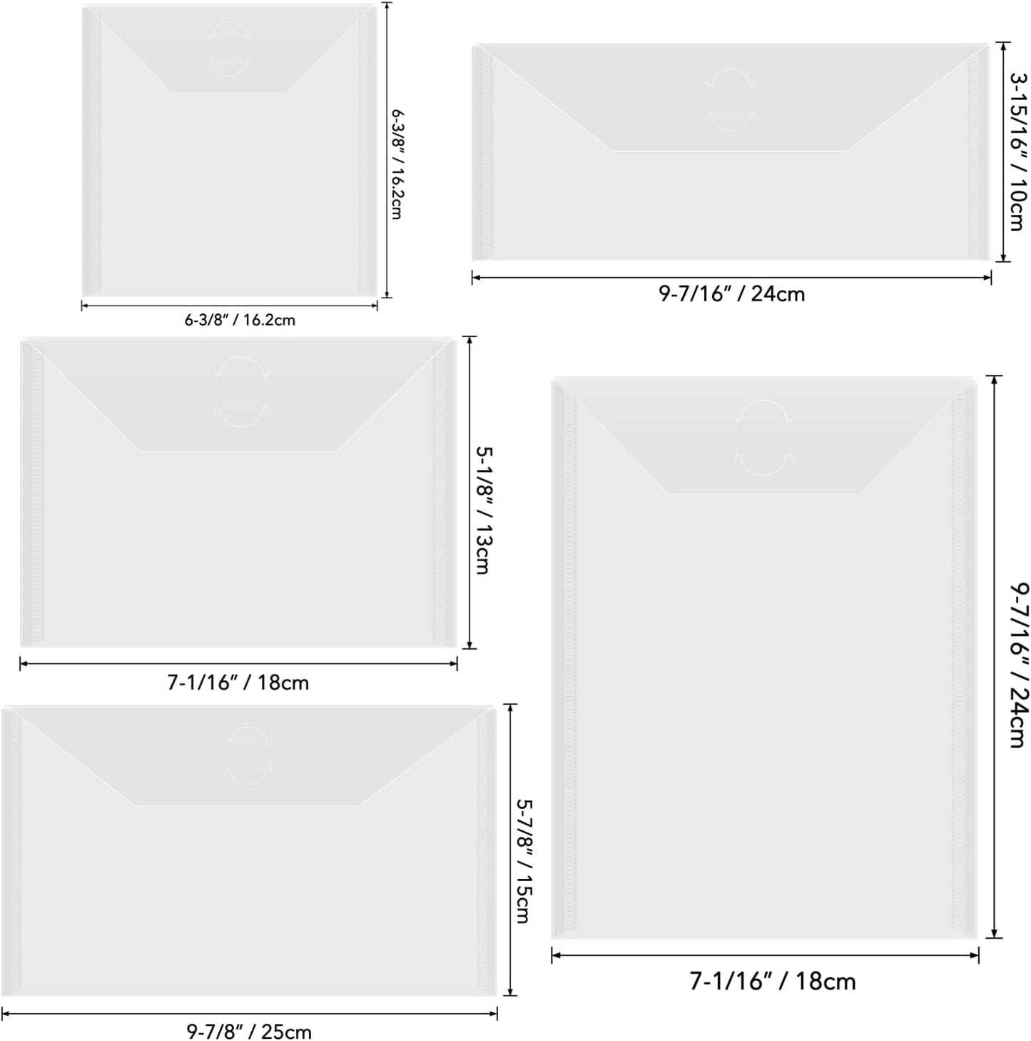 BAOFALI 200 Pcs/Set 5 Sizes Clear Stamp and Die Storage Pockets, Stamp Storage Bags, Plastic Envelopes, Scrapbooking Storage Die Cuts for Stencil Storage Card Making Cutting Dies