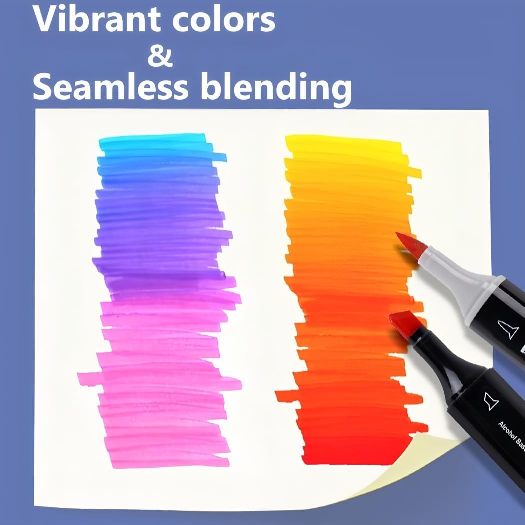 6 Colors Skin Tone Alcohol Markers Set, Double Tipped Soft Fine Tips and Brush Art Marker Set for Artist Beginers Adults Coloring Sketching (Light)