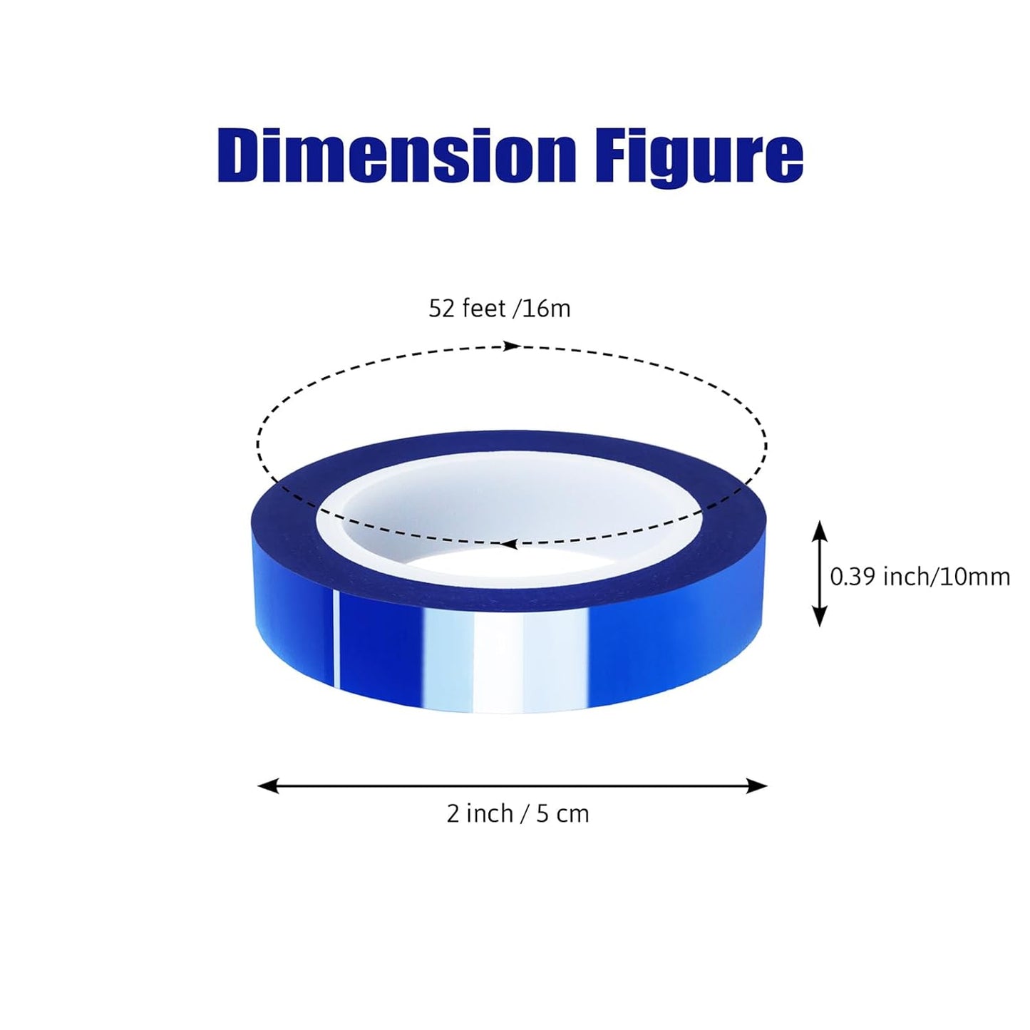 12 Rolls 10mm x16m(52FT) Blue Heat Tape High Temperature Heat Resistant Tape Heat Transfer Tape for Heat Sublimation Press Vinyl,No Residue