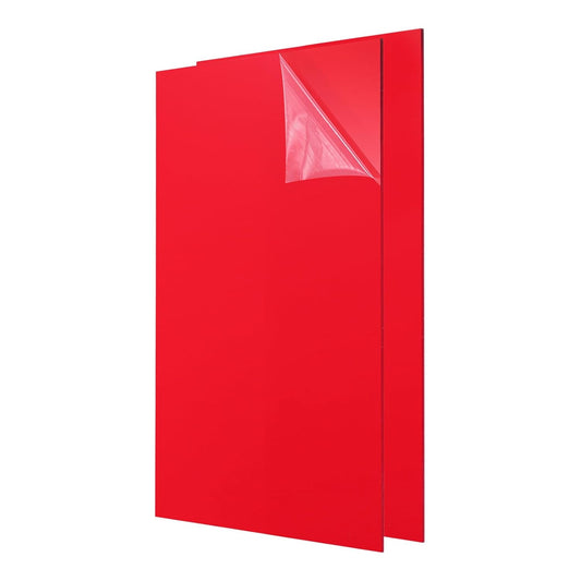 uxcell 2Pcs Acrylic Sheets 12x8 Inch Acrylic Panel 1/8 Inch-3mm Plastic Board for Picture Frames Sign Holders DIY Display Projects Craft, Red