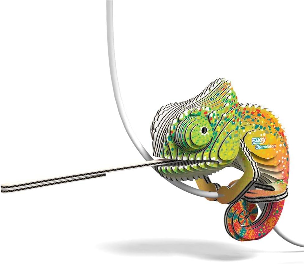 Eugy Chameleon 3D Puzzle, 31 Piece Eco-Friendly Educational Toy Puzzles for Boys, Girls & Kids Ages 6+
