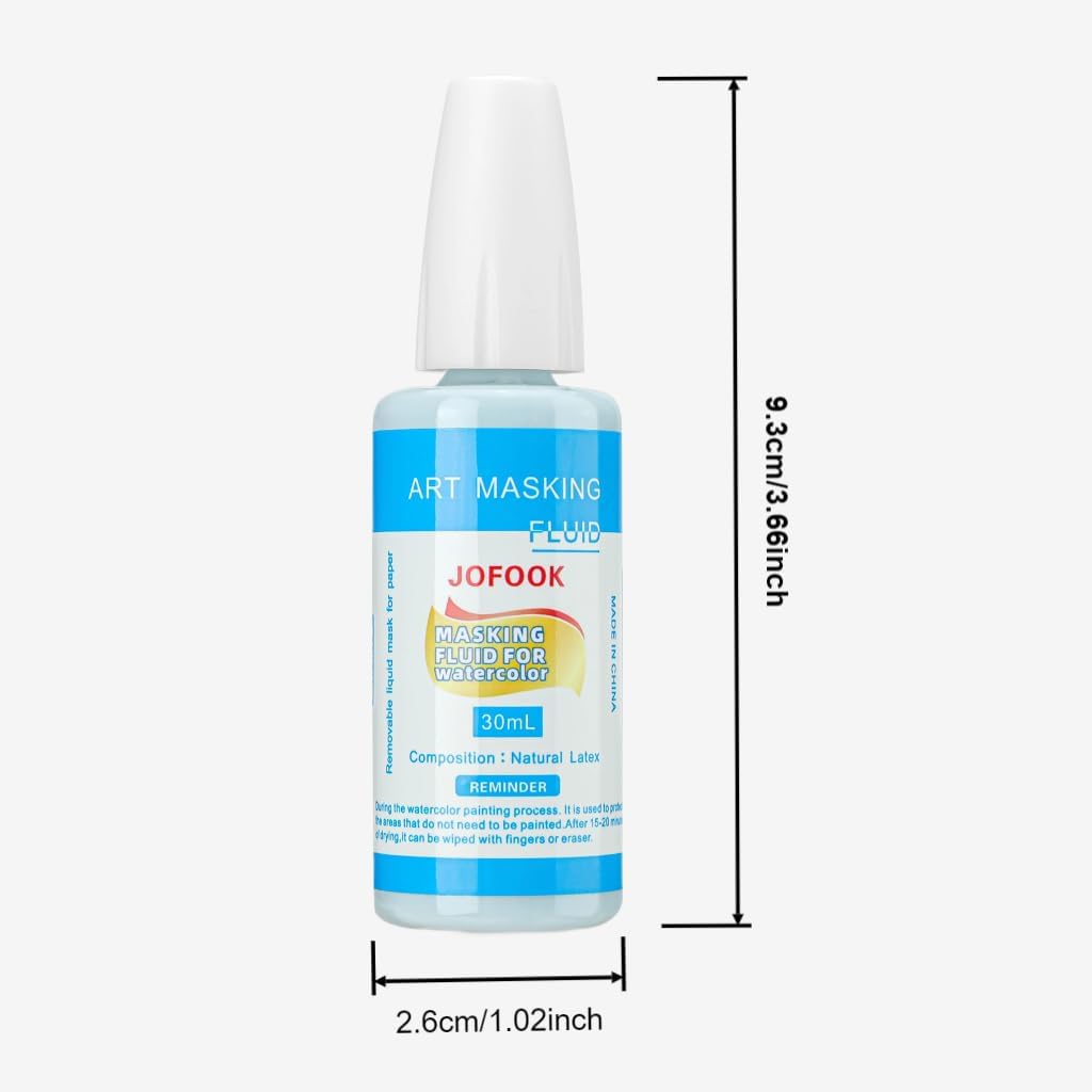 Easy Peel Art Masking Fluid For Watercolor Painting - 30ml(1.01-oz) Liquid Masking Fluid Pen For Ink - Watercolor - Gouache Painting & Illustration,Drawing Gum Professional Medium