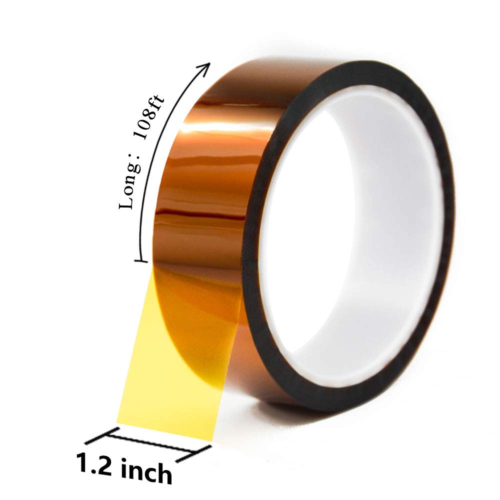 MYJOR Brand High Temperature Tissue Paper Tape, Used to Protect CPU and 3D Printer Work Surface, PCB Circuit Board Professionals (1.2" x 108ft x 1)