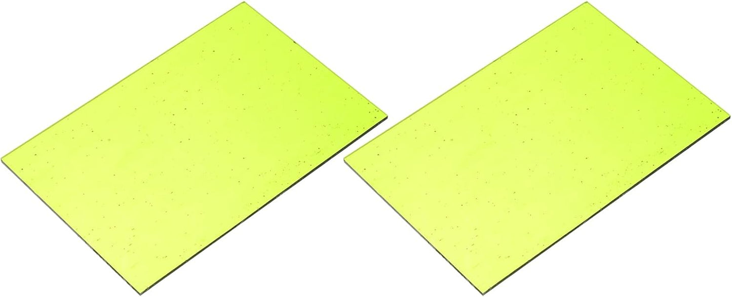 MECCANIXITY 2 Pcs Stained Glass Sheet Mosaic Tile 7.9 Inch x 5.9 Inch Fluorescent Green Stained Glass Sheets for Crafts DIY Art Project