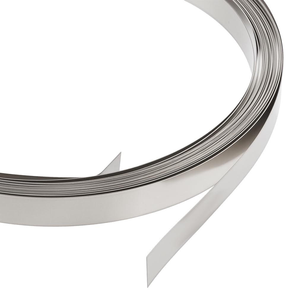 BENECREAT 19.7 Feet 32Gauge Flat Nickel Silver Wire, 8mm Wide Flat Bezel White Copper DIY Bezel Setting Wire for DIY Jewelry Craft Making Gem Wrapping