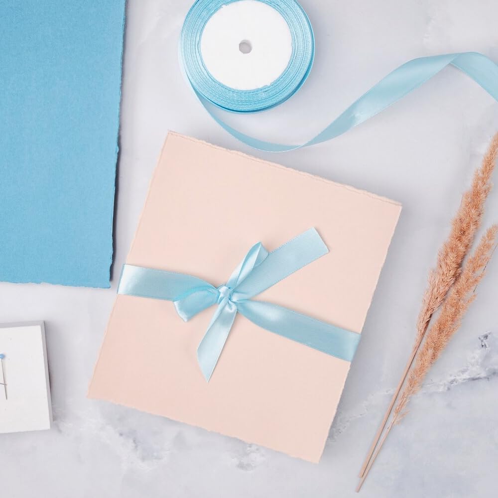 5/8" Width x 100 Yards Satin Ribbon, Light Blue Ribbon Perfect for DIY Craft, Bows, Gift Wrapping, Flower Bouquet, Valentine's Day, Christmas and Party Decoration