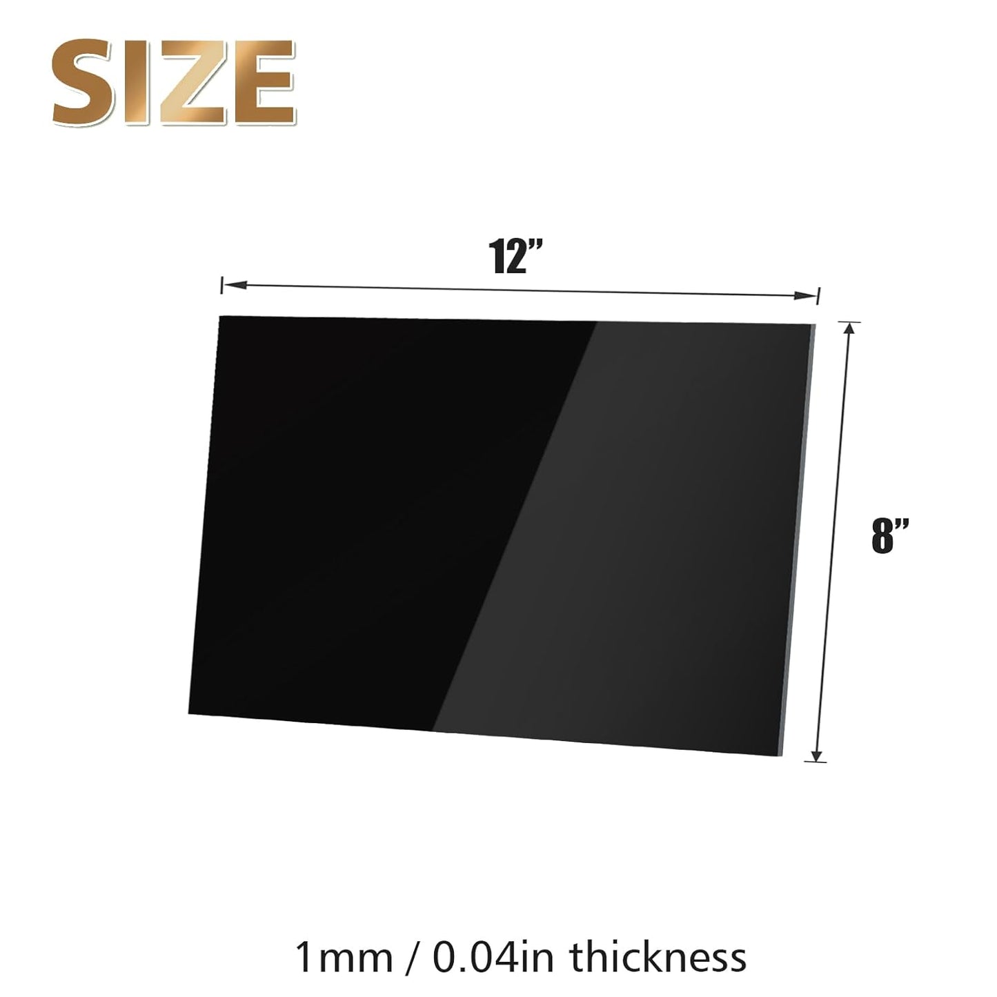 Egofine 8" x 12" Black Plexiglass Sheets 12 Pack 0.04 Inch Cast Acrylic Sheet Thick for DIY Craft Projects, Painting, Photography, Sign, Display Stand, Home Decor, Easy to Cut
