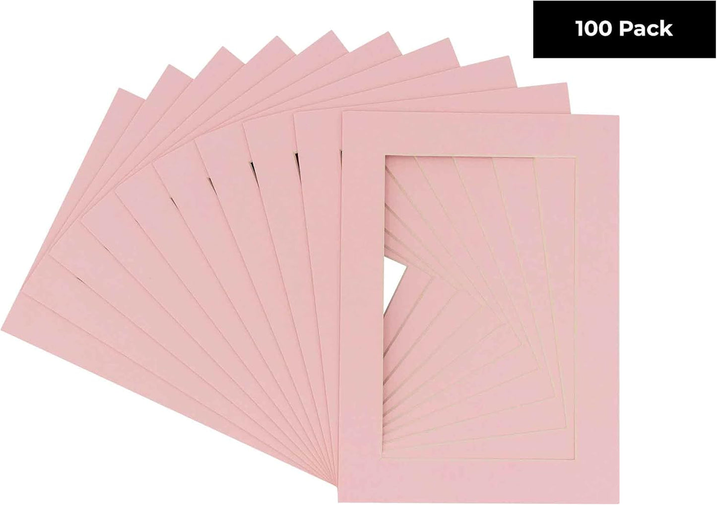 11x14 Mat for 8.5x11 Photo - Precut Soft Pink Picture Matboard for Frames Measuring 11 x 14 Inches - Bevel Cut Matte to Display Art Measuring 8.5 x 11 Inches - Acid Free Pack of 100 MATS