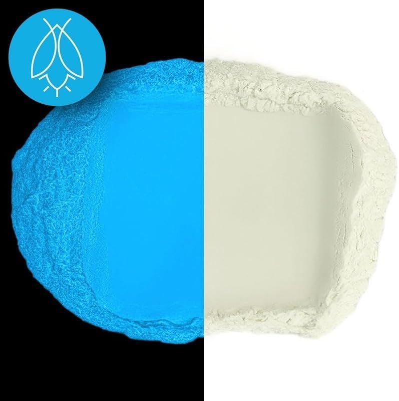 Glow in The Dark Pigment Powder - Neutral and Fluorescent Color for Art Painting, Fine Art, Nail Art Paint, and DIY Crafts - Long Lasting, 10+ Color Options - Neutral Sky Blue - (60 Grams/ 2.12 oz)
