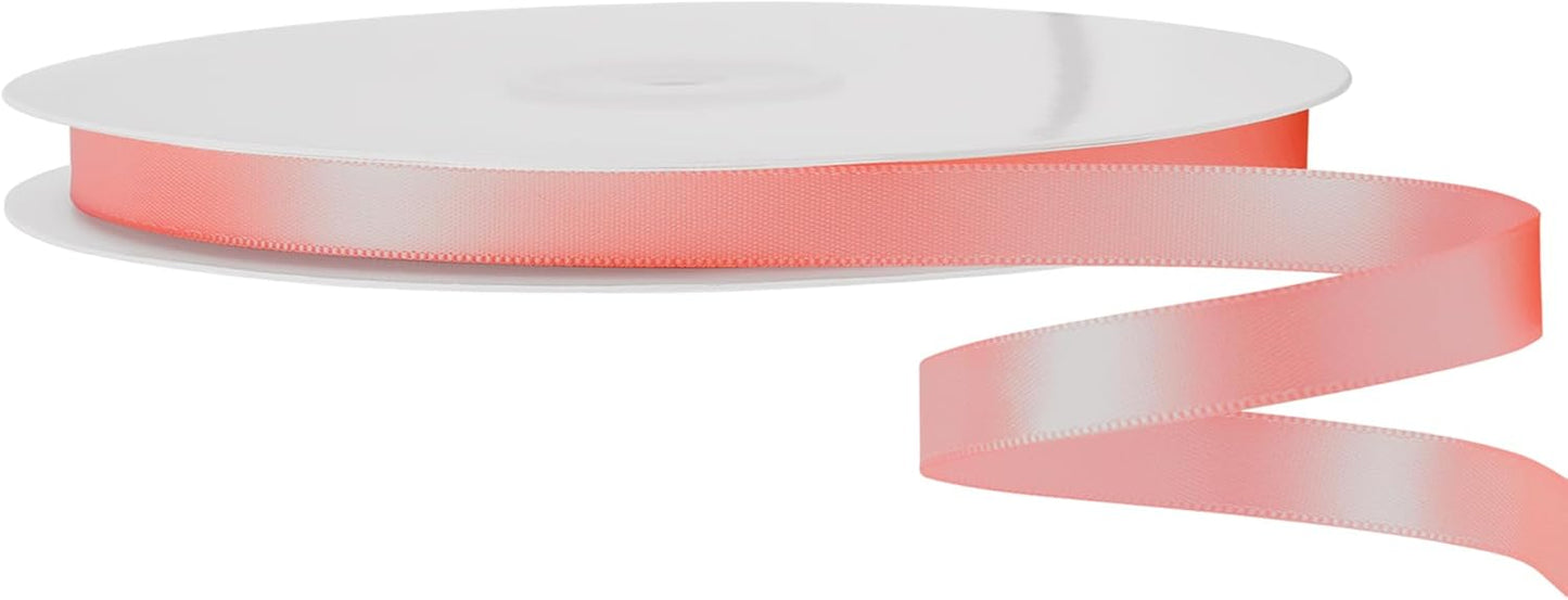 LIUYAXI Rose Gold Double Faced Satin Ribbon, 3/8" X Continuous 25 Yards, Ribbons Perfect for Gift Wrapping Bows Bouquet Wedding Decor DIY Craft and More