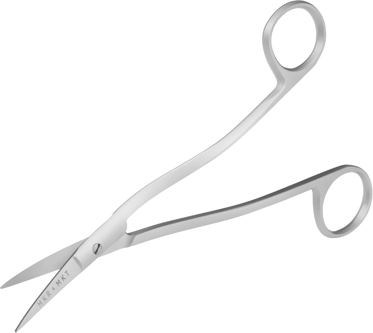 Applique Long Thin Needlepoint Blade 6.1 Inch - Double Bent Curved Offset Handle Scissors with Pouch Sleeve for Embroidery, Fabric, Thread, Knitting, Sewing, Arts & Craft (Satin)