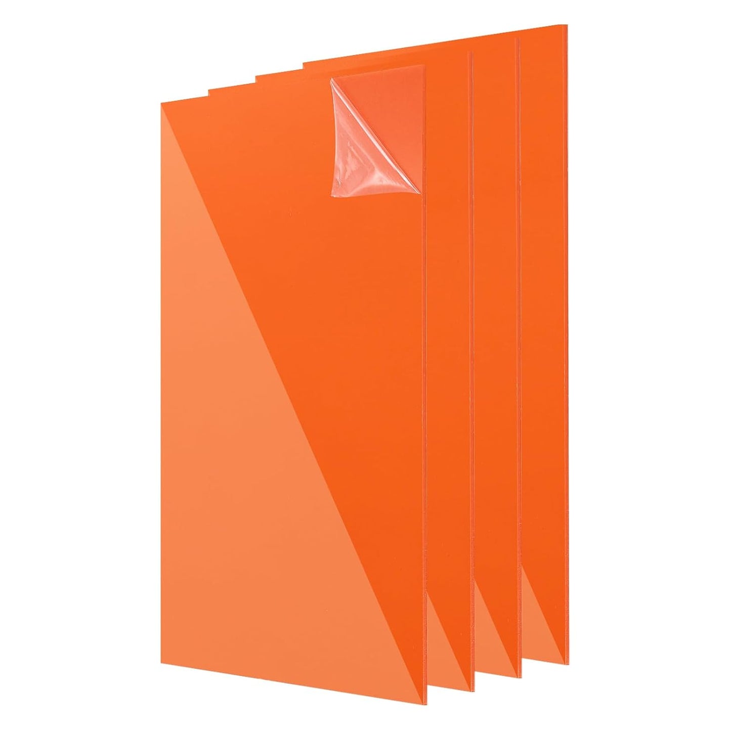 uxcell 4Pcs Acrylic Sheets 12x8 Inch Acrylic Panel 1/8 Inch-3mm Plastic Board for Picture Frames Sign Holders DIY Display Projects Craft, Clear Orange
