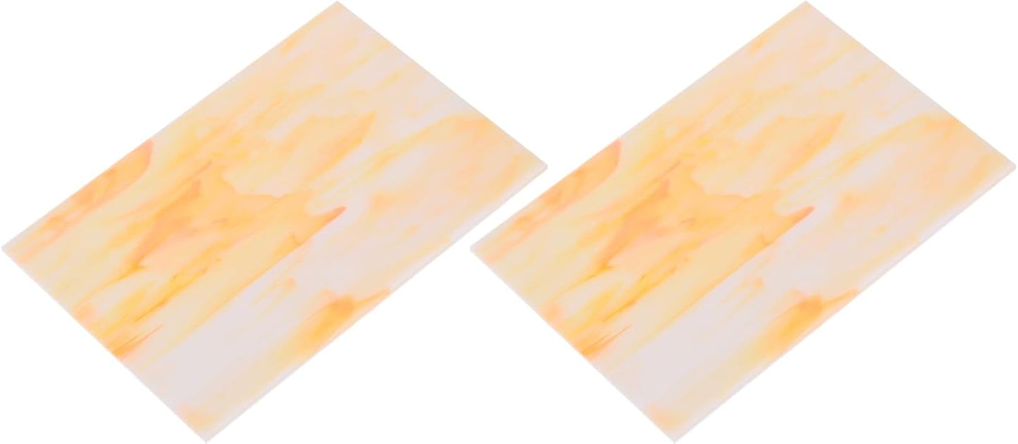 MECCANIXITY 2 Pcs Stained Glass Sheet Mosaic Tile 7.9 Inch x 5.9 Inch Champagne Stained Glass Sheets for Crafts DIY Art Project