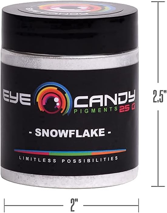 Eye Candy Pigments Premium White Mica Powder - Snowflake (25gr) - for Epoxy, Resin, Soap, Paint, Woodworking, Acrylic Pouring, Bath Bombs, Fishing Lures - DIY Arts and Crafts Additive