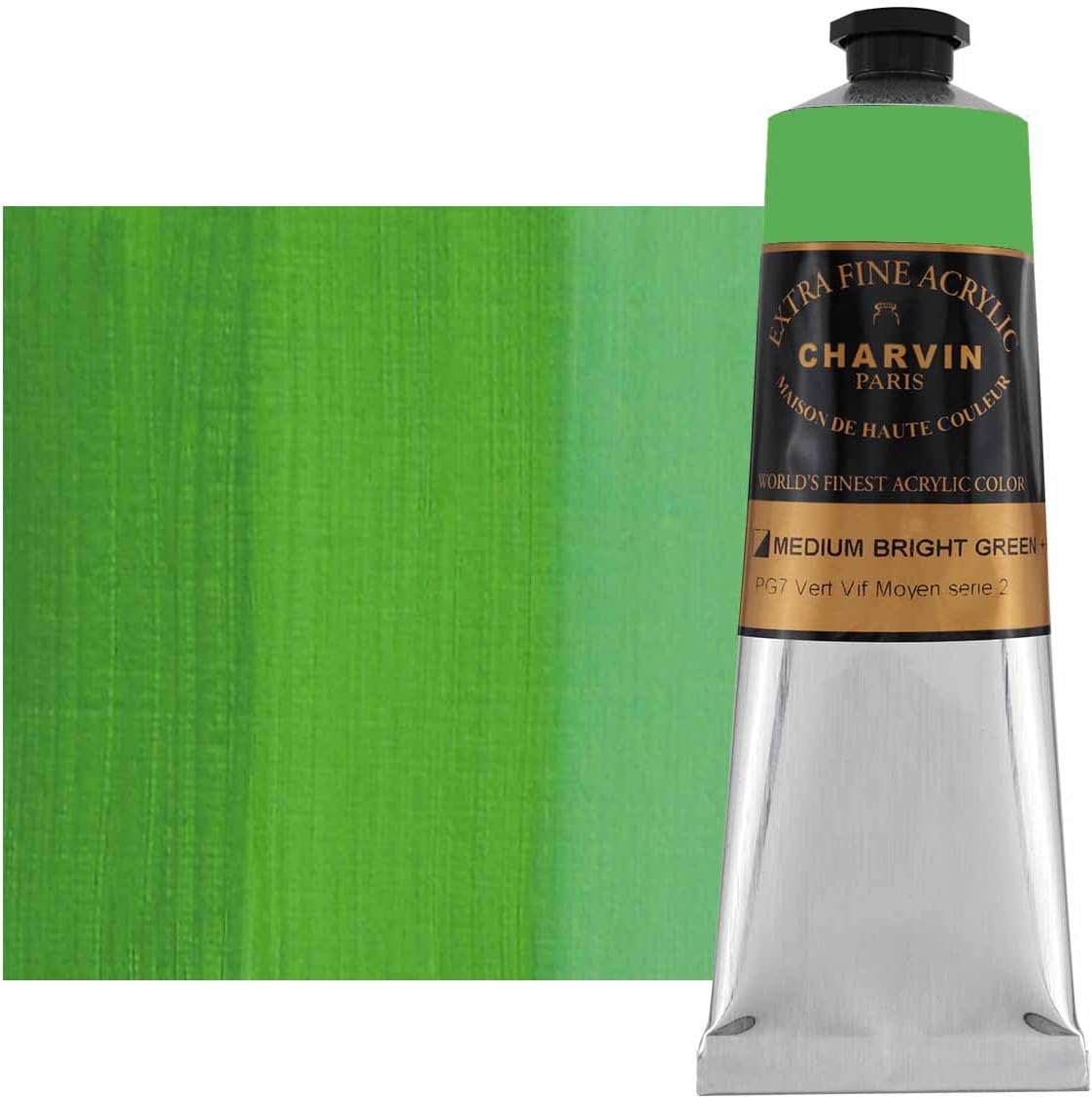 Charvin Extra Fine Professional Artist Acrylic Paint Colors, Nature Themed Hues, 150ml Medium Bright Green