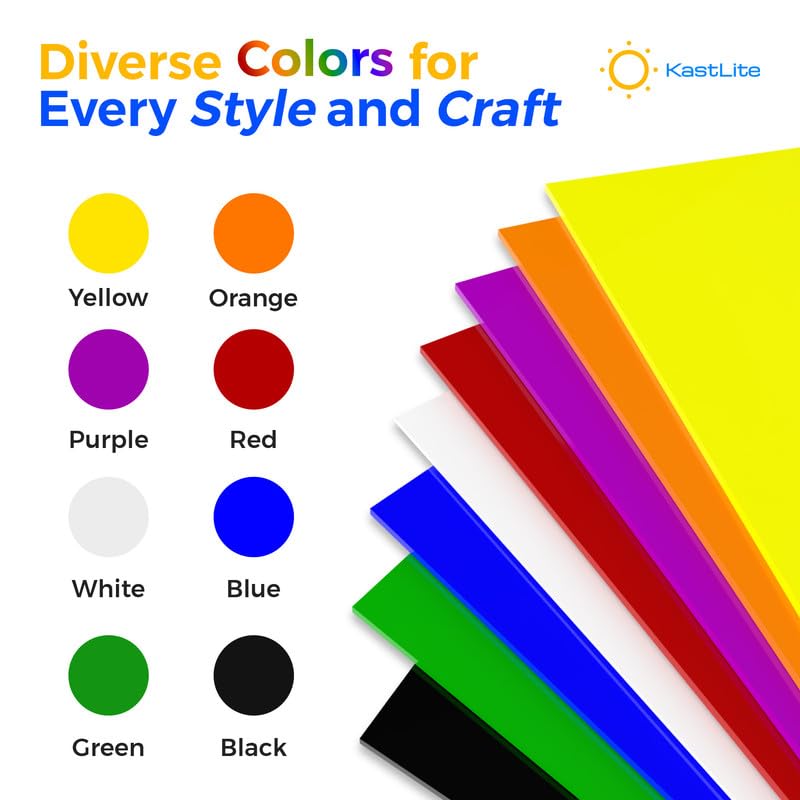 KastLite Colored Acrylic Sheets Nominal 6" x 24" - Plastic Sheet Easy to Cut, Saw, Shape, Laser Cut - Ideal for Arts & Crafts & DIY Projects- Durable, Lightweight, Scratch Resistant - Red 4 Pack