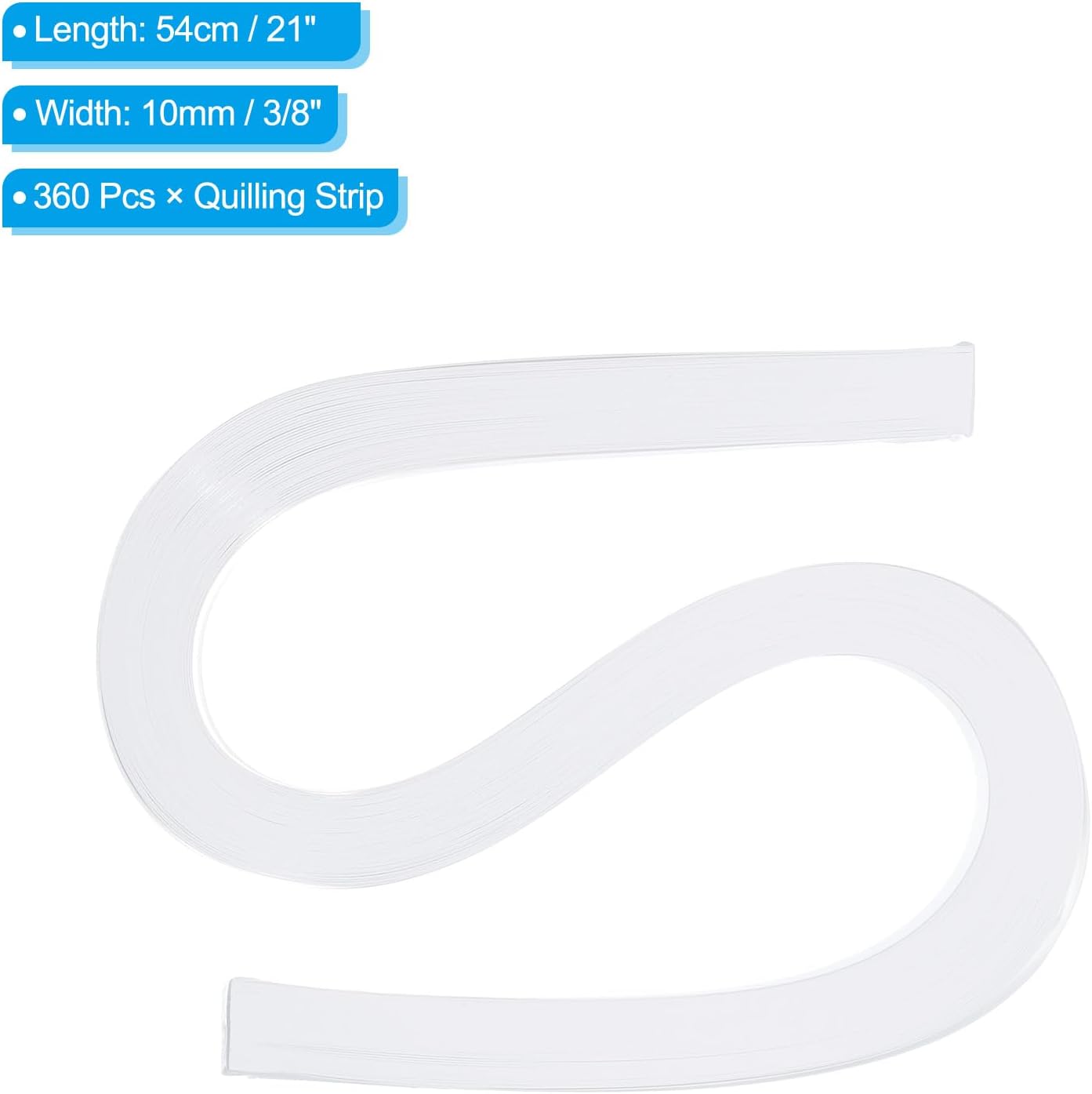 PATIKIL 360pcs Quilling Paper Strips Paper Flowers Quilling Kits 3/8"(10mm) Origami Paper for Adults Beginner Art Craft, 21"(54cm) White