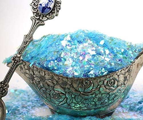 Light Blue Iridescent Ice Glitter Flakes for Nail Art - Lightweight Holographic Polyester - 311-4351 - 1/2 oz (14 grams)