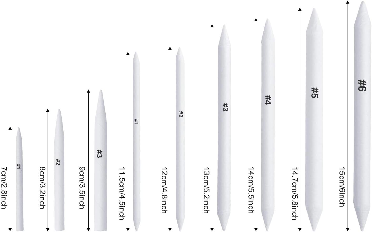 FEBSNOW 108 Pcs Blending Stumps and Tortillions, Paper Art Blenders, Art Pencils, Drawing Pencils for Student Artist Charcoal Sketch Drawing Tools, Sketch Supplies