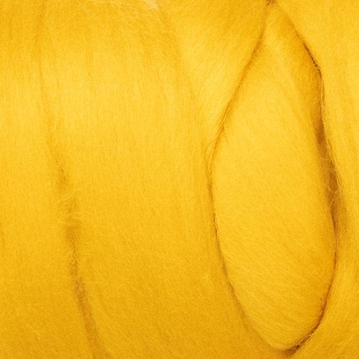 Colored Natural Wool roving, 8 OZ. Best Wool for Needle Felting, Wet Felting, handcrafts and Spinning. (Mustard)